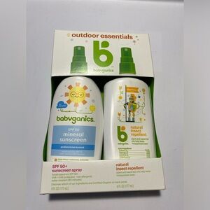 Babyganics outdoor essentials spf 50 sunscreen and insect repellent kids NIB